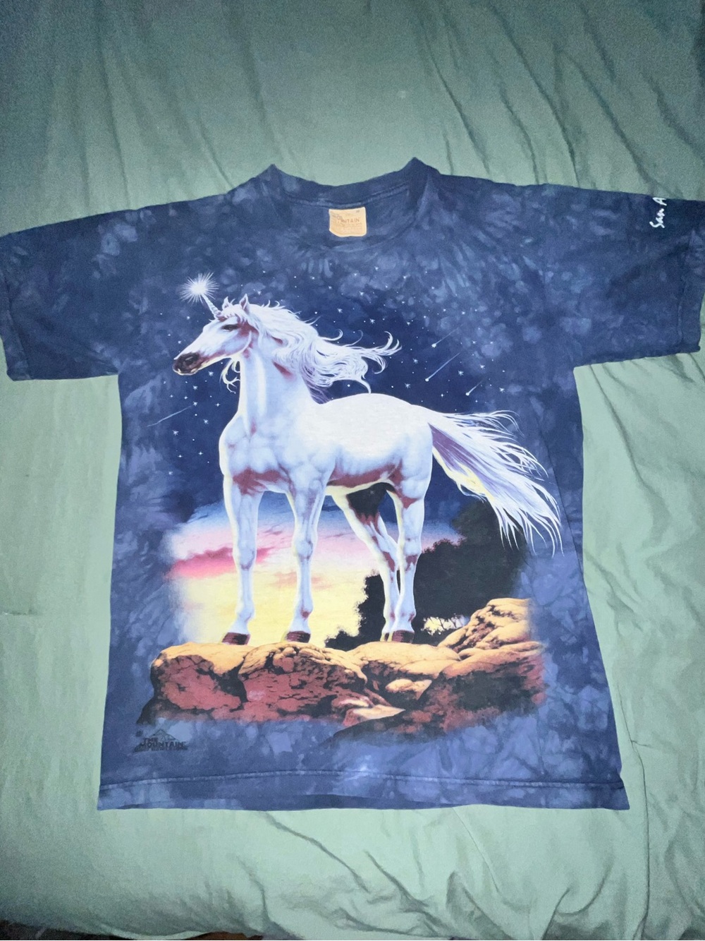 The Mountain VNTG MAJESTIC UNICORN San Antonio Blue Tie Dye Mens Size Med Exc 🌟